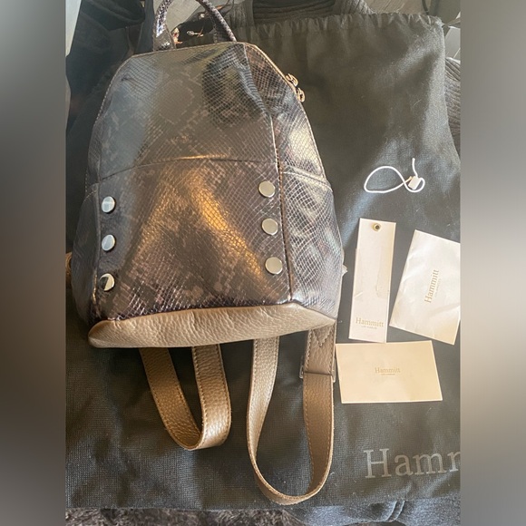 New Hammitt Backpack - Hunter Medium Olivine snake-embossed leather - Picture 2 of 12